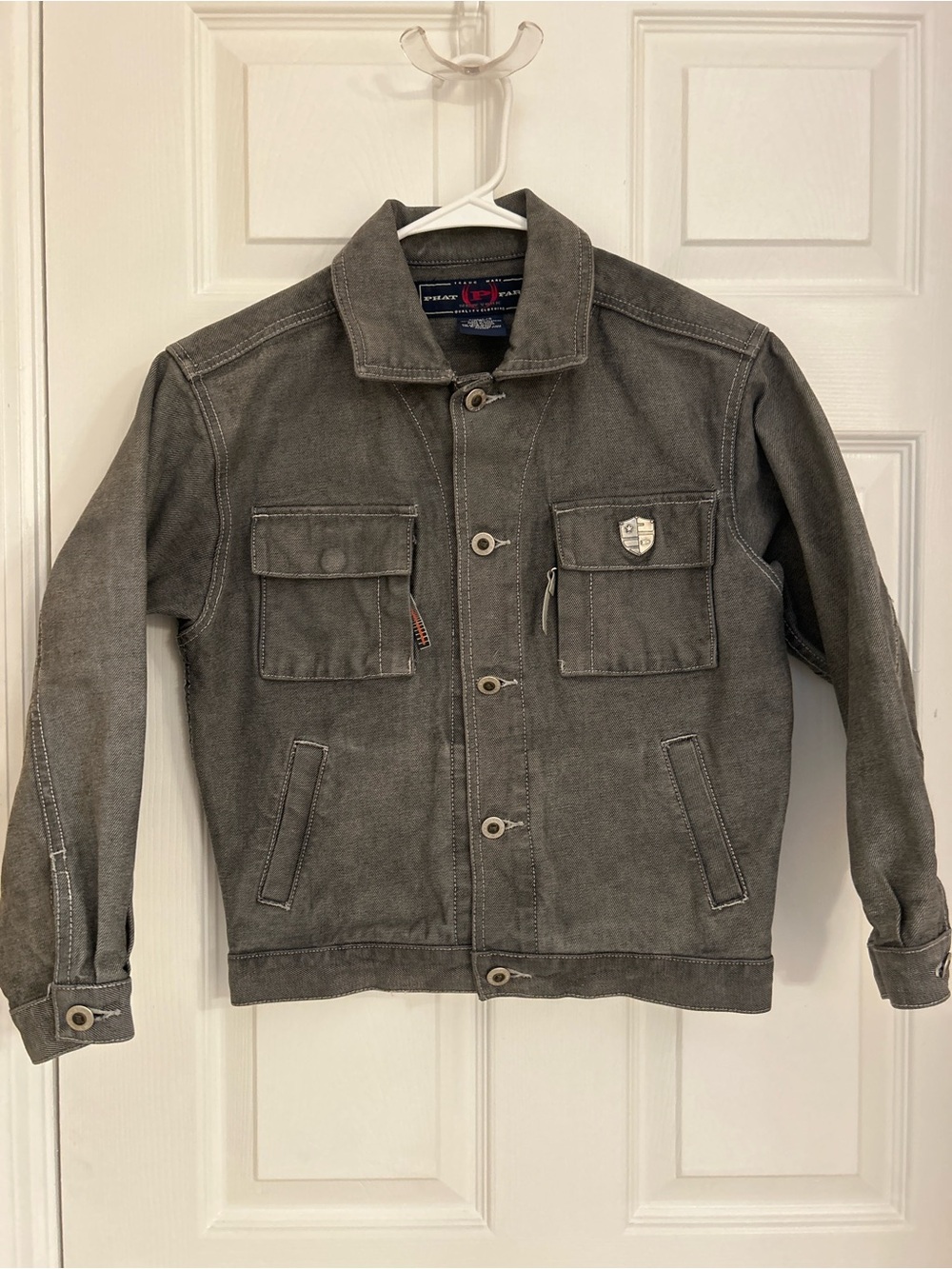 Phat Farm Men's Gray Military Field Jacket with Patch